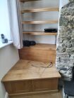 Built in oak television unit with shelves above